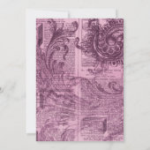 ゴシックオウルとマーブのヴィンテージフローラル カップルシャワー 招待状 (裏面)