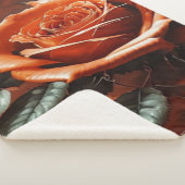 ゴシックオレンジバラ毛布 シェルパブランケット (3/4)