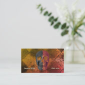 ゴシックオレンジブラックハーフスカルタトゥーショップ 名刺 (スタンド正面)