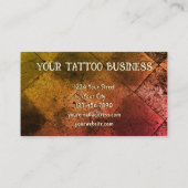 ゴシックオレンジブラックハーフスカルタトゥーショップ 名刺 (裏面)