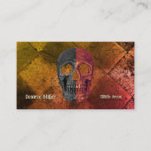 ゴシックオレンジブラックハーフスカルタトゥーショップ 名刺 (正面)