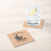 ゴシックオレンジAベビーは醸造秋ベビーシャワー スクエアペーパーコースター (インサイチュ)