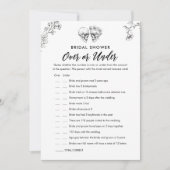 ゴシックオーバーまたはブライダルシャワーゲームカード 招待状 (正面)