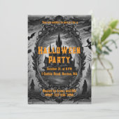 ゴシックオールドヴィンテージ幽霊のよく出るハウスハローウィンパーティ 招待状 (スタンド正面)