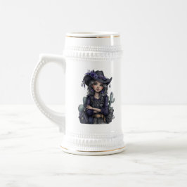 ゴシックカウガール フラワーモチーフ ウエスタンアート ビールジョッキ