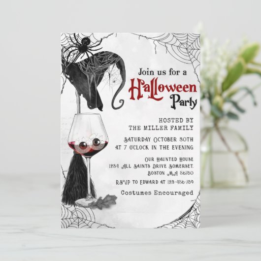 ゴシックカクテルスパイダーアダルトハローウィンパーティ 招待状 (スタンド正面)