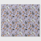 ゴシックカスタムパープルベビーキャリッジハロウィーン ラッピングペーパー (フラット)