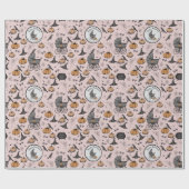 ゴシックカスタムピンクベビーキャリッジハロウィーン ラッピングペーパー (フラット)