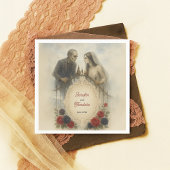 ゴシックカップルゾンビハロウィン結婚ズ スタンダードカクテルナプキン