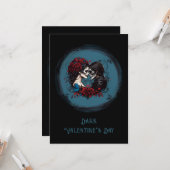 ゴシックカップル愛好家バレンタインデー カード (正面/裏面インサイチュ)