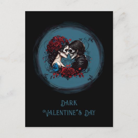 ゴシックカップル愛好家バレンタインデー ポストカード (正面)