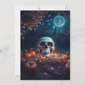 ゴシックカボチャとスカルスプキーのハロウィーン 招待状 (正面)