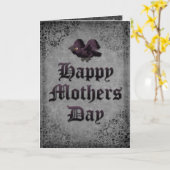 ゴシックカラスと鳥のスカルマザーズのデイカード カード (黄色い花)