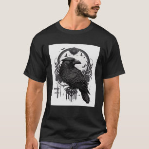 ゴシックカラスの鳥で、ウィッカ信者とオカルトの記号G Tシャツ