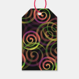 ゴシックカラフルレインボークリスマスパターン ギフトタグ