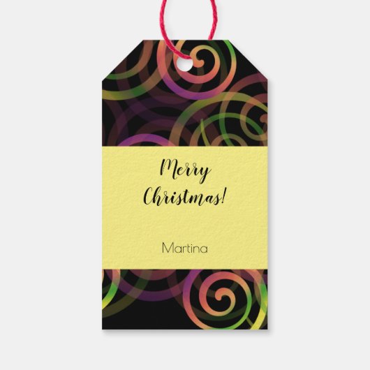 ゴシックカラフルレインボークリスマスパターン ギフトタグ (裏面)