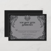 ゴシックガーゴイレウェディングRSVPエンクロージャカード エンクロージャーカード (正面/裏面)