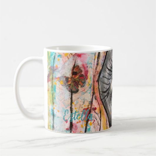 ゴシックガールお洒落MIMEピエロポジティビティ愛おもしろい コーヒーマグカップ (左)