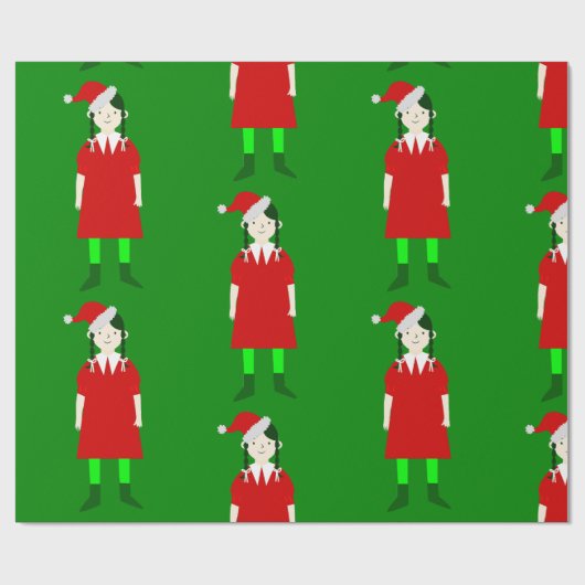 ゴシックガールのゴシック様式のクリスマスの不気味さ ラッピングペーパー (フラット)