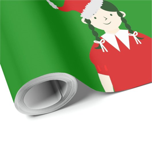 ゴシックガールのゴシック様式のクリスマスの不気味さ ラッピングペーパー (ロールコーナー)