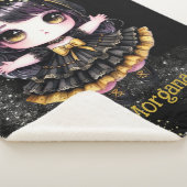 ゴシックガールカスタムデコールゴシックかわいいチビ（小さくかわいく書いた感じ） シェルパブランケット (3/4)