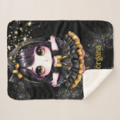 ゴシックガールカスタムデコールゴシックかわいいチビ（小さくかわいく書いた感じ） シェルパブランケット (正面(横))