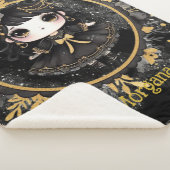 ゴシックガールカスタムデコールゴシックかわいいチビ（小さくかわいく書いた感じ） シェルパブランケット (3/4)