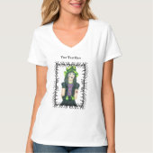 ゴシックガールグリーンハットタトゥーズバーベッドブラックブランチ Tシャツ (正面)