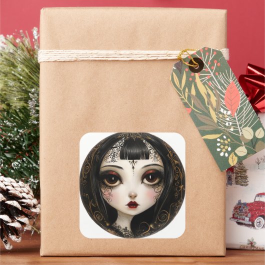 ゴシックガールステッカー スクエアシール (クリスマス)