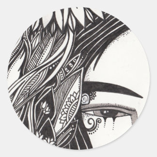 ゴシックガールステッカー ラウンドシール