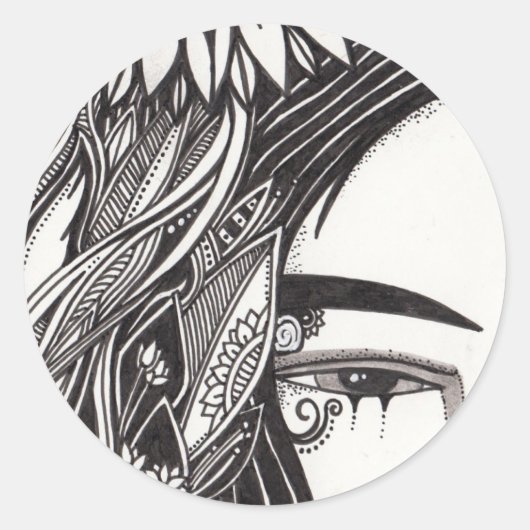 ゴシックガールステッカー ラウンドシール (正面)