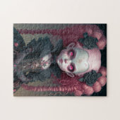 ゴシックガールピンク黒い不気味かわいい ジグソーパズル (横)