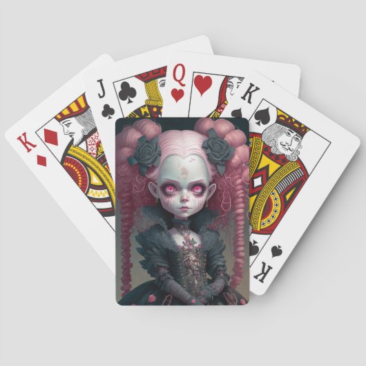 ゴシックガールピンク黒い不気味かわいい トランプ (裏面)