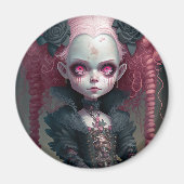ゴシックガールピンク黒い不気味かわいい マグネット (正面)
