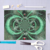 ゴシックガールブラックグリーンフォレスト抽象芸術シュラル 薄葉紙 (クラフト)