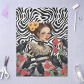 ゴシックガールヴィンテージ花模様&レイヴンデクページ 薄葉紙 (クラフト)