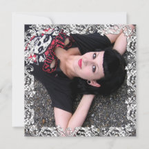 ゴシックガール写真「愛してる」トライバル縁どカード