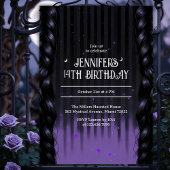 ゴシックガール編み紫10代の誕生日パーティー 招待状
