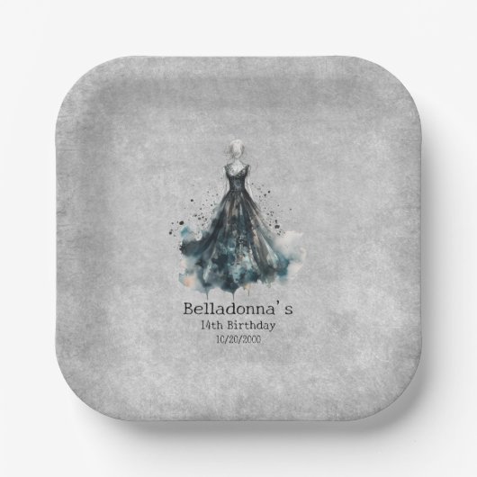 ゴシックガール誕生日 ペーパープレート (正面)