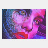 ゴシックガール顔イエローアイズレッドリップ ラッピングペーパーシート (正面2)