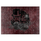 ゴシックキスをするスカルカップルと血の赤の永遠 カッティングボード (正面)