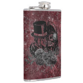 ゴシックキスをするスカルカップルと血の赤の永遠 フラスク (右)