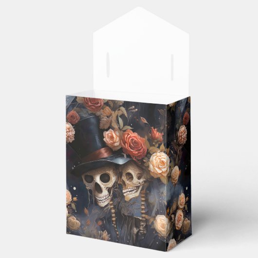 ゴシックキスをするスカルロマンチック結婚スケルトン フェイバーボックス (オープン)