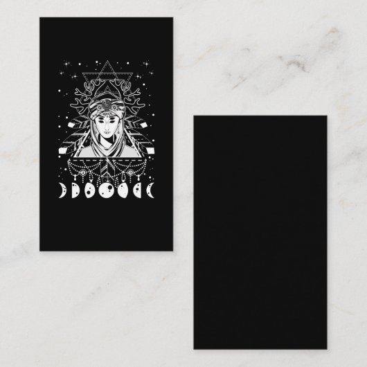 ゴシックキモームーンフェーズズウィッチージオメトリクレセント 名刺 (正面/裏面)