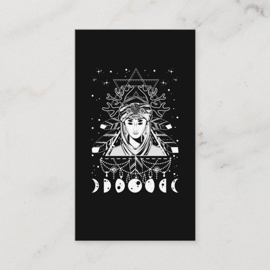 ゴシックキモームーンフェーズズウィッチージオメトリクレセント 名刺 (正面)