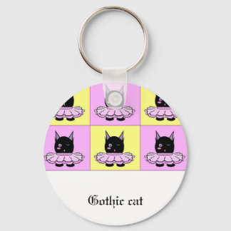 ゴシックキャットキーチェーン キーホルダー