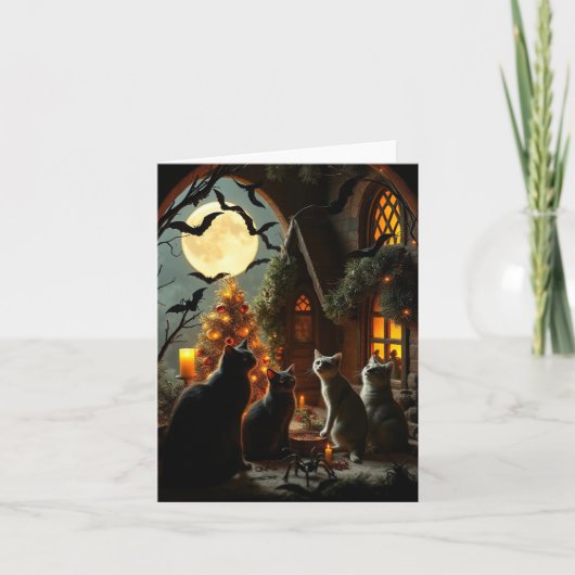 ゴシックキャットクリスマス シーズンカード (正面)