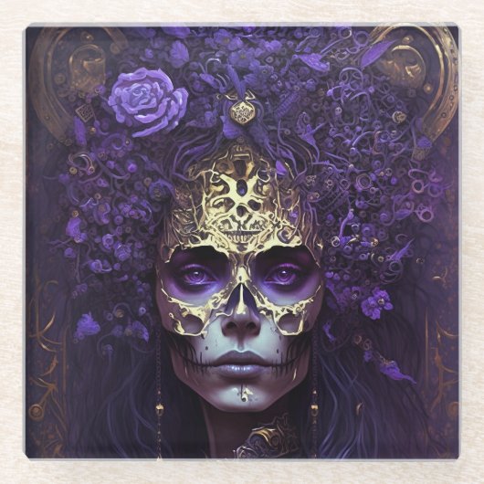 ゴシッククイーンファンタジーアートガラスコースター ガラスコースター (正面)