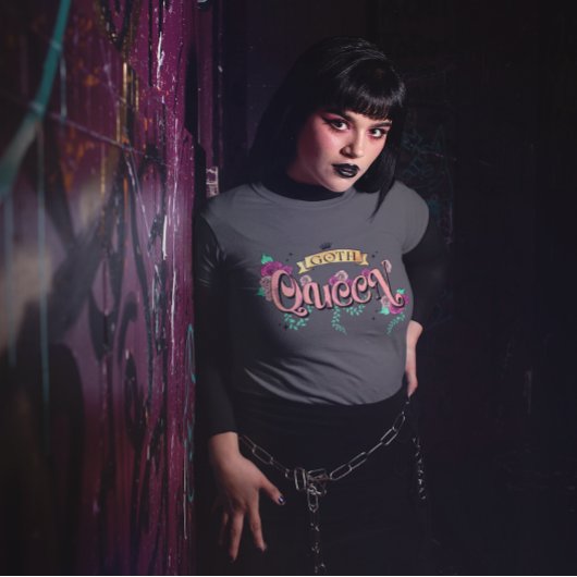 ゴシッククイーンフローラグラフィック Tシャツ