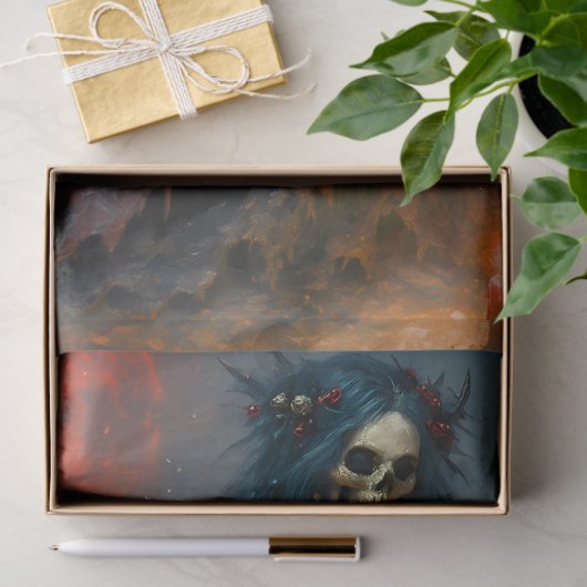 ゴシッククリスマスの花嫁 | ダークホリデーのスケルトンアート 薄葉紙 (ギフト)